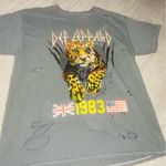 Goodie Two Sleeves Distressed Def Leppard by goodie 2 sleeves Grey holey short sleeve t shirt small Photo 2