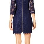 Diane Von Furstenberg  Zarita Midnight Navy Blue Stretch Lace Shift Dress, Size 4 Photo 1