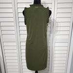 Michael Kors  Olive Green Ruffle Trim Sleeveless Dress Size M Photo 2