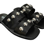 Schutz New  Lizzie Slide Sandals Black‎ W/ Silver Studs Jelly Slip On Size 6 Photo 0