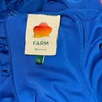 Farm Rio NWOT Knotted Cut Out Long Sleeve maxi blue Dress Size L Photo 4