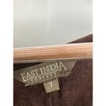 East India Womens Linen Maxi Dress Size L Brown Linen Side Slit Lagenlook Boho Size L Photo 6