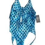Vince Camuto snakeskin Tie Front Halter One Piece Swimsuit Photo 4