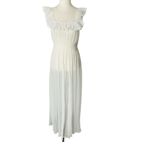 VINTAGE Chiffon Maxi Nightie Dress White Photo 2