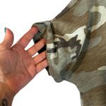 Sanctuary  Green Camouflage Short Sleeve Cotton Blend Front Tie Shirt Women Sz S Photo 2