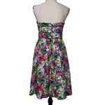 London Times  pleated floral strapless bow on front Photo 3