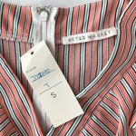 After Market New Striped Ruffle Romper Pink Flutter Trim V-Neck Belted Waist Photo 15