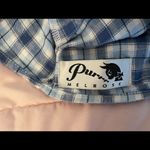 Purrr Melrose blue white gingham spaghetti straps crop top one size summer beach Photo 2