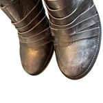 Free People Hybrid Metallic High Heel Booties Strappy Round Toe Size 39 EU 8.5 Photo 6