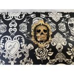 Betsey Johnson  Skull Rose Wallet – Gothic Black & White Zip-Around Wristlet Photo 5