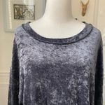 We The Free People Crushed Velvet Sweatshirt Dark Grey M Photo 2