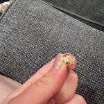 Yellow gold Huggies with butterfly with rhinestones Photo 0