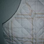Chico's  2 L Reversible Quilted Zip Front Vest in White and Gold Peach Plaid Photo 9