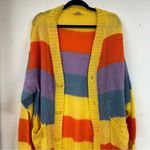 LuLaRoe  Orange & Purple Striped Duster Length Cardigan Sweater Womens L Fall Photo 1