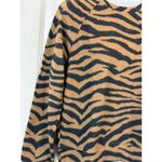 Lou & grey NWT Tiger Print Raglan Sweatshirt Brown Black Womens Small S Crewneck Photo 10