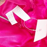 ASOS WHITE Raw Edge Hot Pink Paneled High Neck Long Sleeve Maxi Dress Size 10 Photo 3