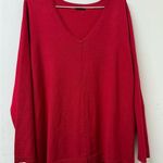 Apt. 9  Women's Vibrant Red V-Neck Sweatshirt Photo 3
