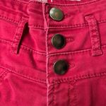 No Boundaries NoBo Mid Rise Skinny Cutoff Cut Off Cuffed Jean Shorts Deep Dark Red 1 Buttons Photo 2