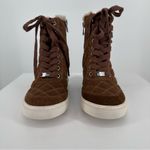 DKNY Cira Brown Suede Wedge Lace Up Sneakers size 5 Photo 1