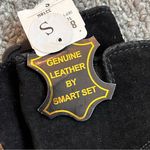 Vintage Leather Gloves Black Herringbone Embellished S Small New Photo 4