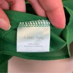 A SHIRT THING Kelly Green Ruffle Neck‎ Long Sleeve Top Size XS Photo 6