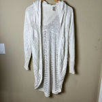 Anthropologie  Moth Open Weave Hooded Longline Cardigan Sweater - size Medium Photo 7