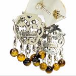 Sterling Silver Tiger Eye 925 A THAILAND Dangle  Photo 1
