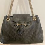 Gucci  Black Leather Emily Medium Guccissima Shoulder Bag Photo 2