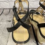 Kenneth Cole Wedge Sandals Black Leather Straps Buckle - Two sizes R8.5 L9 Photo 4