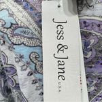 Jess & Jane Paisley Purple Blue Black White Tunic with Rhinestones NEW Photo 10