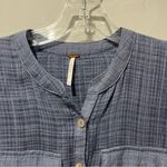 Free People Talk To Me Popover Gauze Tunic Shirt Blouse XS sheer blue Boho Photo 5