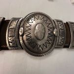 Gail LaBelle Luxury Heavy silver genuine suede leather with rainbow stitch Belt Brown Photo 1