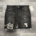 Free People black distressed mini relaxed denim Jean skirt - loose 26 ($60) Photo 5