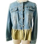 Pilcro and the Letterpress  Ruffle Denim Jean Jacket Size Small Photo 7