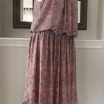 Ramy Brook Pink Halter Dress Smocked Waist Paisley Print Midi Size L NWT $425 Photo 9