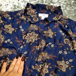 Morgan Taylor  Blue Floral Button Front Tiered Dress Photo 5