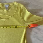 Carmen Marc Valvo XL Yellow Ribbed Sweater Cutout Neck Long Sleeve Top Photo 3