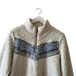 Weatherproof Vintage Fleece Faux Fur off White Blue Boho Soft ¼ Zip Jacket SZ M Photo 9