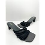 frame denim FRAME Sandals Size 6.5US 37EUR Black Leather Strappy Slip On Square Toe Heels Photo 1
