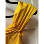 Y2K Womens yellow dress S gala festive party NYE slinky bodycon fitted sultry Photo 9