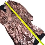 NEW FATE metallic plunge wrap mini dress in rose gold Photo 9