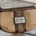Guess Authentic Y2K Vintage Wristlet bag tan brown small Rhinestones silver logo Photo 2