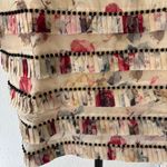 Zimmermann Cream and Red Floral Ruffle Blouse with High Collar Photo 3