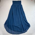 Patterson J. Kincaid Dress Smocked Strapless High Low Polka Dot‎ Blue Size M Size M Photo 8