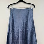 Max Mara  Womens Coimbra Midi Skirt XS Blue Satin A Line Leisure Photo 3