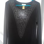 Miss Tina by Tina Knowles Embellished Tunic Dress | Black Rhinestone Top | Size Photo 2