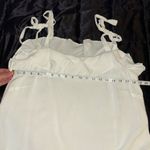 Daniel Cremieux White Ruffle Tie Shoulder Tank Top Size Large Photo 5