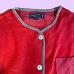 Red fleece minimalist button up jacket 🔥 Size M Photo 2