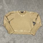 Veronica Beard  Analeigh Sweatshirt Womens Large Tan Puff Sleeves Pima Cotton Photo 1