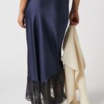 Free People New with tags! Lace Half Slip Skirt - size medium, navy & black Photo 3